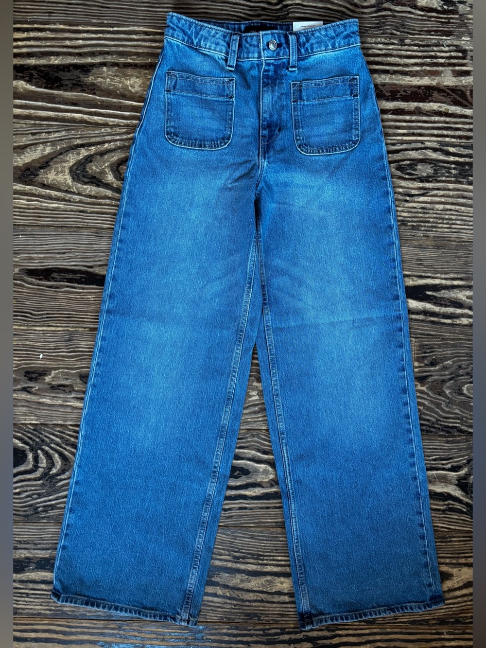Free Assembly High-Waisted Wide Leg Front Pocket Jeans NWT